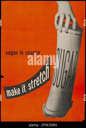 An American WW2 poster promoting sugar rationing Stock Photo