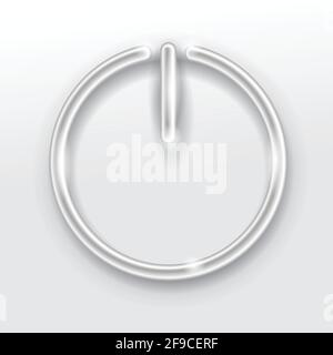 3d shine metal off line symbol vector illustration Stock Vector