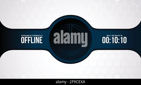 stream is currently off line. offline streaming live stream game mode background. futuristic gaming vector illustration Stock Vector
