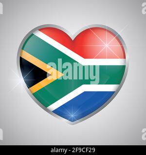 Isolated heart with the heart of South Afrika - Vector illustration Stock Vector