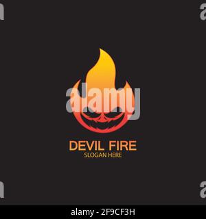 Fire Devil Logo Template vector icon Stock Vector