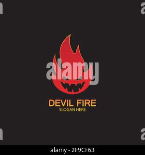 Fire Devil Logo Template vector icon Stock Vector