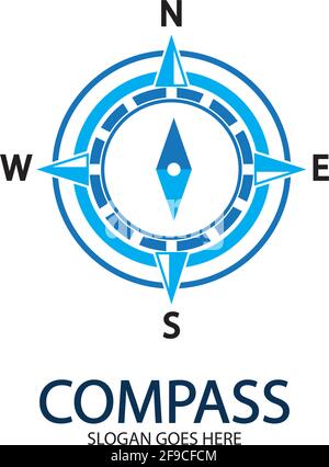 Creative Compass Concept Logo Design Template Stock Vector