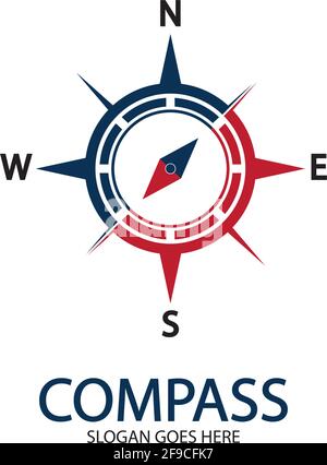 Creative Compass Concept Logo Design Template Stock Vector