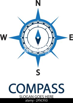 Creative Compass Concept Logo Design Template Stock Vector