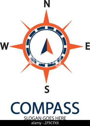 Creative Compass Concept Logo Design Template Stock Vector