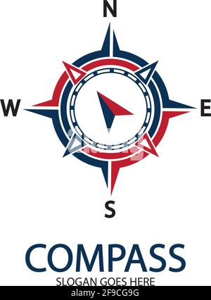 Creative Compass Concept Logo Design Template Stock Vector