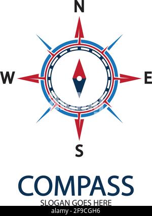 Creative Compass Concept Logo Design Template Stock Vector