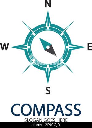 Creative Compass Concept Logo Design Template Stock Vector