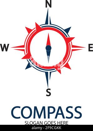 Creative Compass Concept Logo Design Template Stock Vector