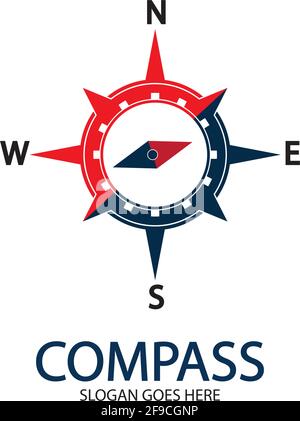 Creative Compass Concept Logo Design Template Stock Vector