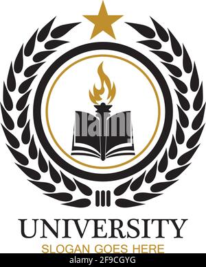 University, Academy, School and Course logo design template Stock Vector