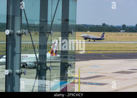 DUESSELDORF, NRW, GERMANY - JUNE 18, 2019: Eurowing plane Stock Photo