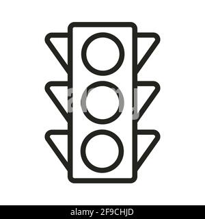 Traffic Control light, outline icon Stock Vector