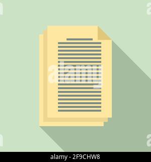 Old documents icon, flat style Stock Vector