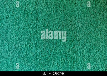 Green Painted Plastered Cement Wall Stock Photo