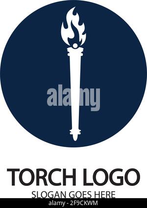 Torch vector icon illustration design template Stock Vector