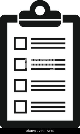 To-do list agenda icon, simple style Stock Vector