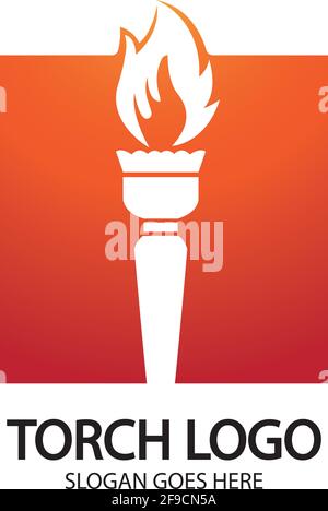 Torch vector icon illustration design template Stock Vector