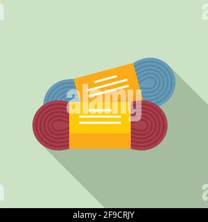 Sewing thread icon, flat style Stock Vector