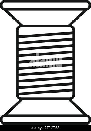 Thread wood bobine icon, outline style Stock Vector