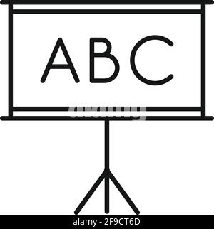 Inclusive school icon, outline style Stock Vector