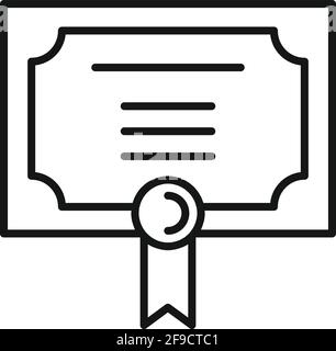 Inclusive diploma icon, outline style Stock Vector
