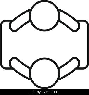 Inclusive table icon, outline style Stock Vector