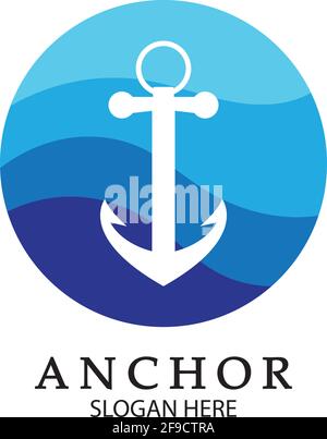 Anchor Logo Design Vector. Symbol of maritime icon or ocean business Stock Vector