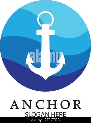 Anchor Logo Design Vector. Symbol of maritime icon or ocean business Stock Vector