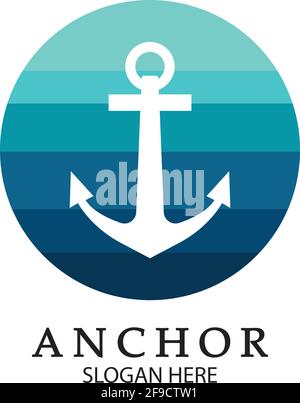 Anchor Logo Design Vector. Symbol of maritime icon or ocean business Stock Vector