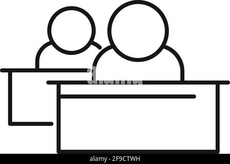 Partial inclusion icon, outline style Stock Vector