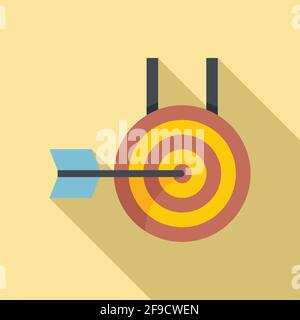 Arch target icon, flat style Stock Vector