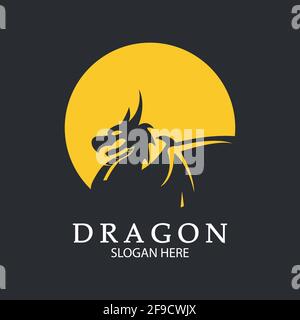 Dragon vector icon illustration design logo template Stock Vector