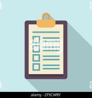 Personal trainer clipboard icon, flat style Stock Vector