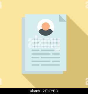 Cv information icon, flat style Stock Vector