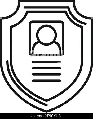 Secured personal information icon, outline style Stock Vector