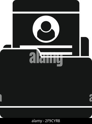 Personal folder information icon, simple style Stock Vector