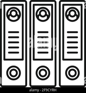 Personal information folder icon, outline style Stock Vector