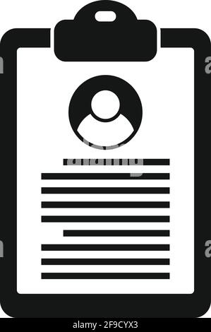 Personal information clipboard icon, simple style Stock Vector