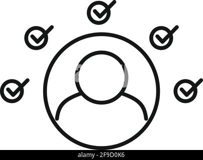 Personality characteristics icon Black line art vector in black and ...