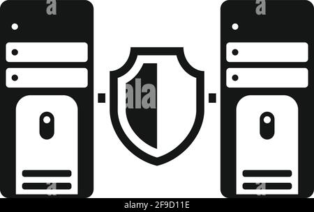 Server authentication icon, simple style Stock Vector