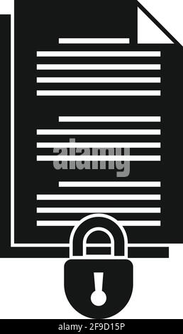 Document access authentication icon, simple style Stock Vector