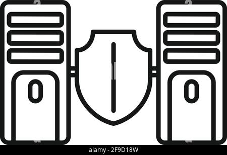 Server authentication icon, outline style Stock Vector