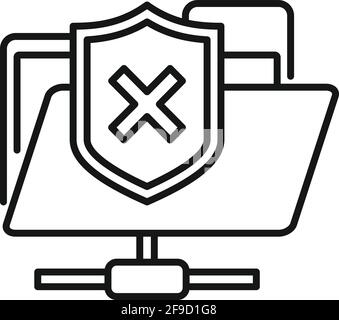 Folder access authentication icon, outline style Stock Vector