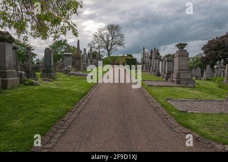 Road in the Holy Rude Cemetery, Stirling, Scotland. Concept: Scottish religious places Stock Photo