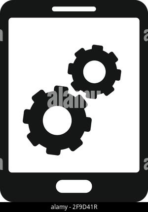 Update software tablet icon, simple style Stock Vector