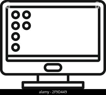 Monitor operating system icon, outline style Stock Vector