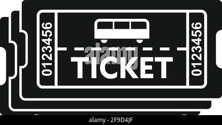 Card bus ticket icon, simple style Stock Vector