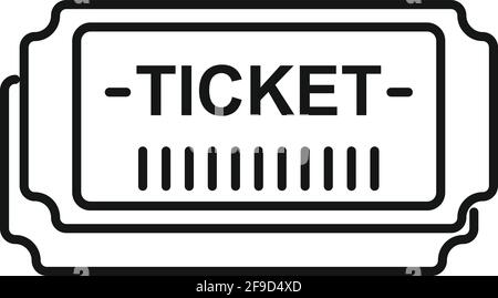 Payment bus ticket icon, outline style Stock Vector